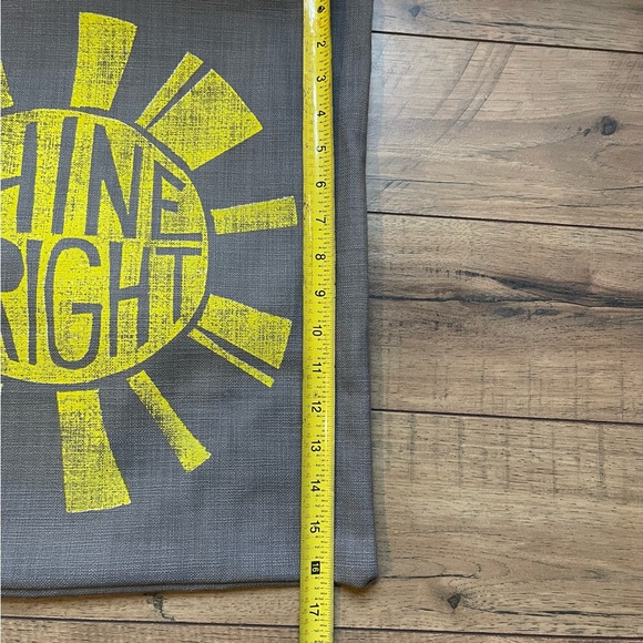 Shine Bright gray and yellow pillow cover - Picture 3 of 4